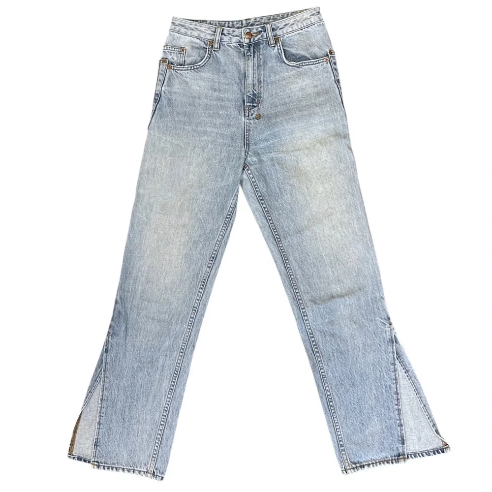 Ksubi Split Slit Ankle Flare Crop Jeans in Vintage Blue Women’s 27 $220 - Picture 1 of 6